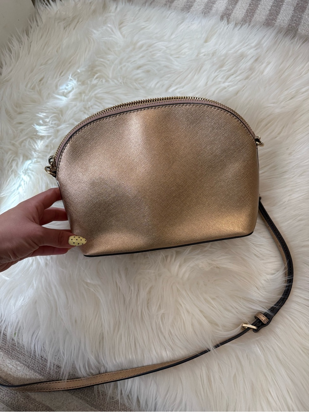 Michael Kors Rose Gold Metallic Dome Crossbody - Picture 5 of 5